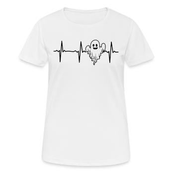 Halloween Ghost Heartbeat Ghost - Frauen T-Shirt atmungsaktiv - Weiß - Vorne - AI Model Female 172 dark (172cm)
