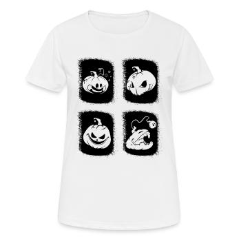 Retro Halloween Pumpkin Funny Pumpkin - Women's Breathable T-Shirt - white - Front - AI Model Female 172 dark (172cm)