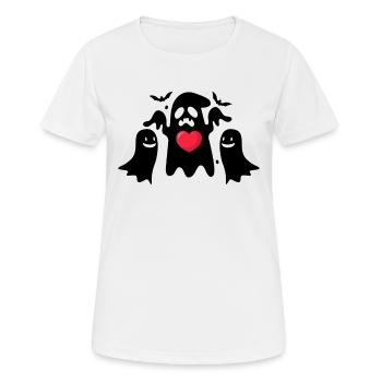 Halloween Ghost Heart Ghost Halloween Ghosts - Women's Breathable T-Shirt - white - Front - AI Model Female 172 dark (172cm)
