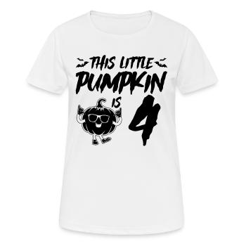 This Little Pumpkin Is 4 Years - Halloween 4th Bir - Frauen T-Shirt atmungsaktiv - Weiß - Vorne - AI Model Female 172 dark (172cm)
