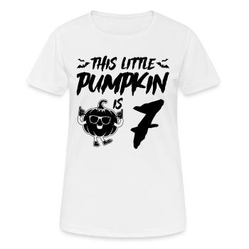 This Little Pumpkin Is 7 Years Old - Halloween 7th - Frauen T-Shirt atmungsaktiv - Weiß - Vorne - AI Model Female 172 dark (172cm)