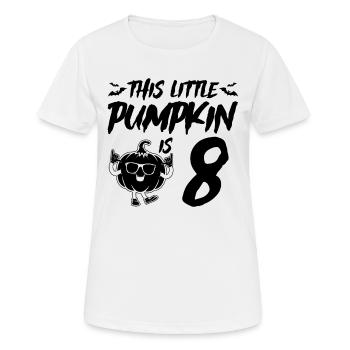 This Little Pumpkin Is 8 Years Old - Halloween 8th - Frauen T-Shirt atmungsaktiv - Weiß - Vorne - AI Model Female 172 dark (172cm)