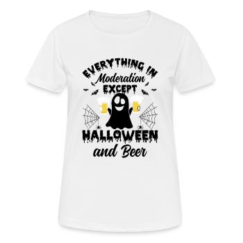 Everything In Moderation Except Halloween & Beer - Women's Breathable T-Shirt - white - Front - AI Model Female 172 dark (172cm)
