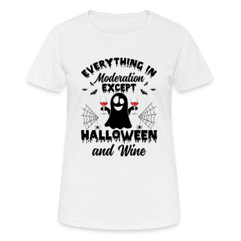 Everything In Moderation Except Halloween & Wine - - Women's Breathable T-Shirt - white - Front - AI Model Female 172 dark (172cm)