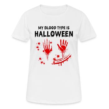 Mon groupe sanguin est Halloween - T-shirt respirant Femme - blanc - Devant - AI Model Female 172 dark (172cm)