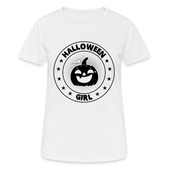Funny Halloween Girl Halloween Pumpkin - Frauen T-Shirt atmungsaktiv - Weiß - Vorne - AI Model Female 172 dark (172cm)