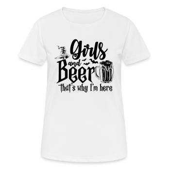 Les filles et la bière, c’est pourquoi je suis là - Fête d’Halloween - T-shirt respirant Femme - blanc - Devant - AI Model Female 172 dark (172cm)
