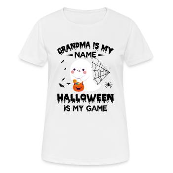 Grand-mère est mon nom Halloween est mon jeu - Halloweene - T-shirt respirant Femme - blanc - Devant - AI Model Female 172 dark (172cm)
