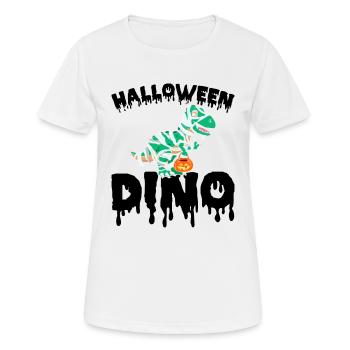 Halloween Dino with Pumpkin - Women's Breathable T-Shirt - white - Front - AI Model Female 172 dark (172cm)