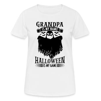 Grandpa Is My Name Halloween Is My Game - Hallowee - Women's Breathable T-Shirt - white - Front - AI Model Female 172 dark (172cm)
