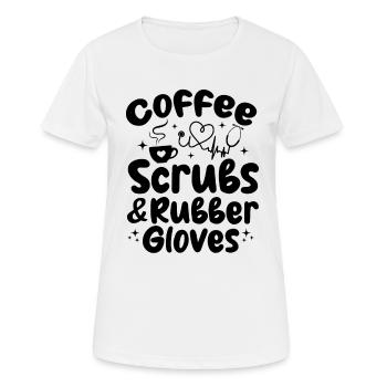 Blouses à café et gants en caoutchouc - Hôpital de soins infirmiers N - T-shirt respirant Femme - blanc - Devant - AI Model Female 172 dark (172cm)