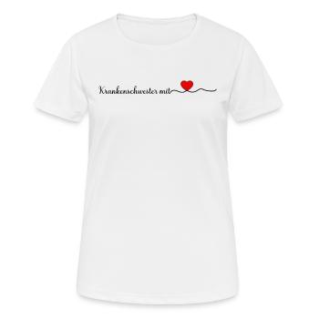 Krankenschwester mit Herz - Krankenschwester - Frauen T-Shirt atmungsaktiv - Weiß - Vorne - AI Model Female 172 dark (172cm)