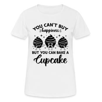 Le bonheur ne s’achète pas, mais vous pouvez faire cuire un cupcake - T-shirt respirant Femme - blanc - Devant - AI Model Female 172 dark (172cm)