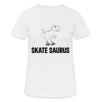 Roller Skating Dinosaur Skate Saurus Roller Skater - Frauen T-Shirt atmungsaktiv - Weiß - Vorne - AI Model Female 172 dark (172cm)