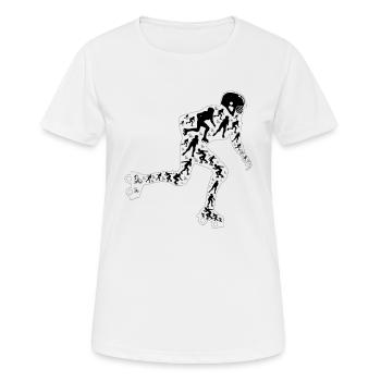 Silhouette de patin à roulettes Silhouette de patineur à roulettes - T-shirt respirant Femme - blanc - Devant - AI Model Female 172 dark (172cm)