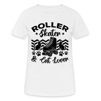 Patineur à roulettes et amoureux des chats - Patins à roulettes Cat Own - T-shirt respirant Femme - blanc - Devant - AI Model Female 172 dark (172cm)
