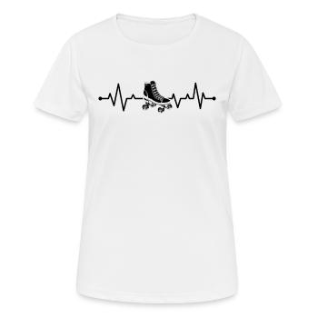 Roller Skating Heartbeat Roller Skates - Frauen T-Shirt atmungsaktiv - Weiß - Vorne - AI Model Female 172 dark (172cm)