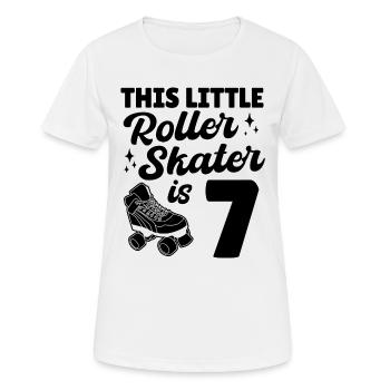 Ce petit patineur à roulettes a 7 ans Roller Sk - T-shirt respirant Femme - blanc - Devant - AI Model Female 172 dark (172cm)