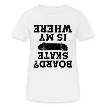 Où est mon skateboard - Skateur drôle - T-shirt respirant Femme - blanc - Devant - AI Model Female 172 dark (172cm)