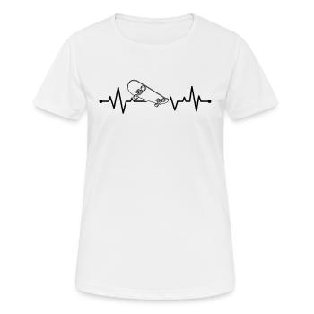 Skateboarding Heartbeat Skateboard Heartbeat - Frauen T-Shirt atmungsaktiv - Weiß - Vorne - AI Model Female 172 dark (172cm)