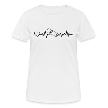 Skateboarding Heartbeat Skateboard Heartbeat Heart - Women's Breathable T-Shirt - white - Front - AI Model Female 172 dark (172cm)