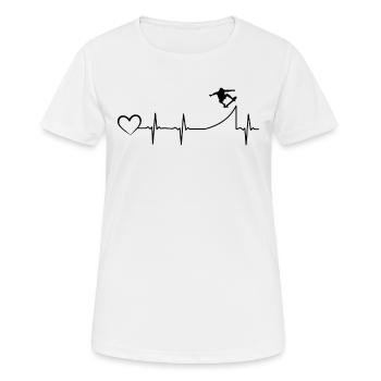 Skateboarding Heartbeat Skateboard Skateboarder - Women's Breathable T-Shirt - white - Front - AI Model Female 172 dark (172cm)