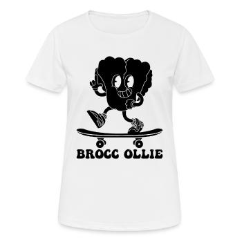 Skateboarding Brocc Ollie - Funny Skateboarder Bro - Frauen T-Shirt atmungsaktiv - Weiß - Vorne - AI Model Female 172 dark (172cm)