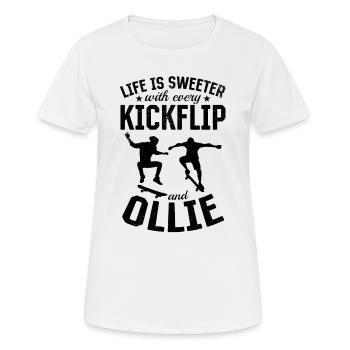 Skateboarder - Life Is Sweeter With Every Kickflip - Women's Breathable T-Shirt - white - Front - AI Model Female 172 dark (172cm)