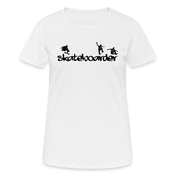Skateboarding Skateboarder Silhouette - Women's Breathable T-Shirt - white - Front - AI Model Female 172 dark (172cm)