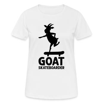 Skateboarder Goat Funny Skateboarding GOAT Skatebo - Frauen T-Shirt atmungsaktiv - Weiß - Vorne - AI Model Female 172 dark (172cm)