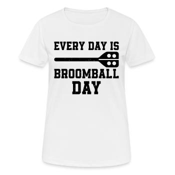 Every Day Is Broomball Day - Broomball Player - Frauen T-Shirt atmungsaktiv - Weiß - Vorne - AI Model Female 172 dark (172cm)