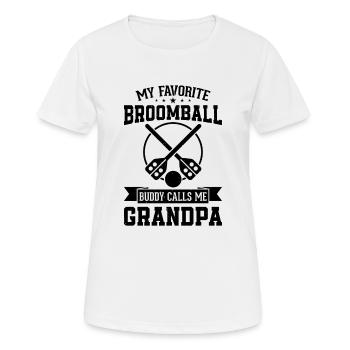 Mon copain de ballon-balai préféré m’appelle Grand-père balai - T-shirt respirant Femme - blanc - Devant - AI Model Female 172 dark (172cm)