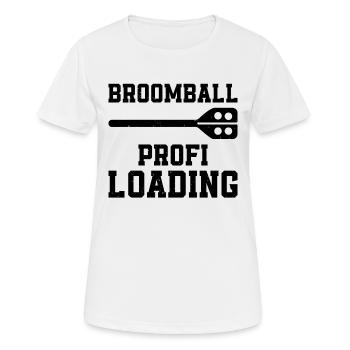 Broomball Pro Loading - Playing Broomball Player - Women's Breathable T-Shirt - white - Front - AI Model Female 172 dark (172cm)