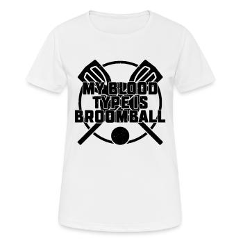 Broomball Player - My Blood Type Is Broomball - Women's Breathable T-Shirt - white - Front - AI Model Female 172 dark (172cm)