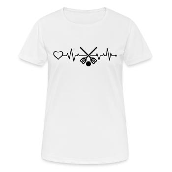 Joueur de ballon-balai bâton de ballon-balai ballon-balai Heartbe - T-shirt respirant Femme - blanc - Devant - AI Model Female 172 dark (172cm)