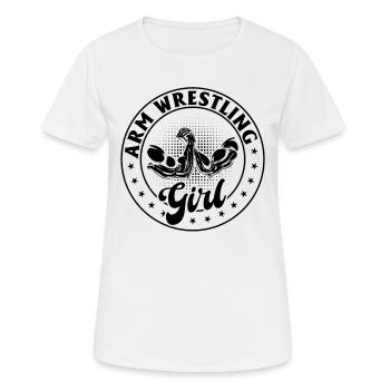 bras de fer fille bras de fer Bras de fer fille bras de fer - T-shirt respirant Femme - blanc - Devant - AI Model Female 172 dark (172cm)