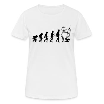 Funny Doctor Evolution Stick Figure Doctor - Frauen T-Shirt atmungsaktiv - Weiß - Vorne - AI Model Female 172 dark (172cm)