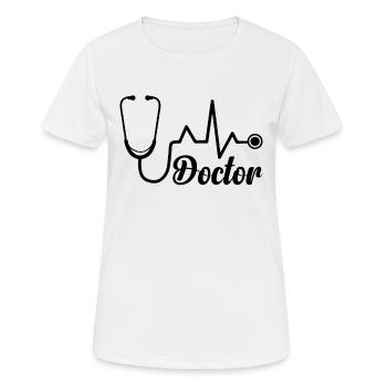 Doctor Stethoscope Hospital Doctor Emergency Docto - Frauen T-Shirt atmungsaktiv - Weiß - Vorne - AI Model Female 172 dark (172cm)