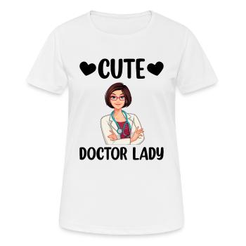 Mignonne Dame Docteur - T-shirt respirant Femme - blanc - Devant - AI Model Female 172 dark (172cm)