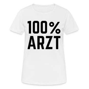 100% Arzt - Frauen T-Shirt atmungsaktiv - Weiß - Vorne - AI Model Female 172 dark (172cm)