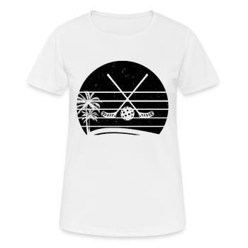 Floorball Sticks Floorball Ball Floorball - Frauen T-Shirt atmungsaktiv - Weiß - Vorne - AI Model Female 172 dark (172cm)