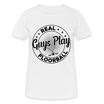 De vrais gars jouent au floorball - Unihockey Floorball Pla - T-shirt respirant Femme - blanc - Devant - AI Model Female 172 dark (172cm)