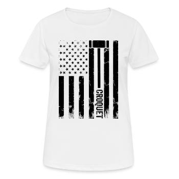 Croquet US Flag Croquet Player - Frauen T-Shirt atmungsaktiv - Weiß - Vorne - AI Model Female 172 dark (172cm)