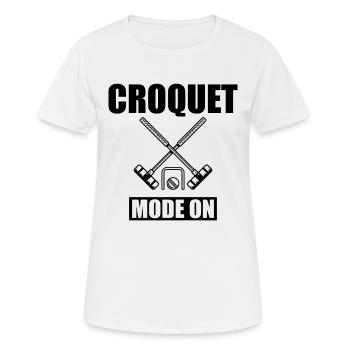 Mode Croquet activé - Joueur de croquet amusant - T-shirt respirant Femme - blanc - Devant - AI Model Female 172 dark (172cm)