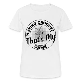 Jouer au croquet, c’est mon jeu - Jouer au croquet - T-shirt respirant Femme - blanc - Devant - AI Model Female 172 dark (172cm)