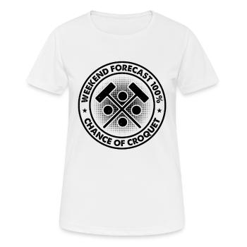 Prévisions du week-end 100% de chances de croquet - T-shirt respirant Femme - blanc - Devant - AI Model Female 172 dark (172cm)