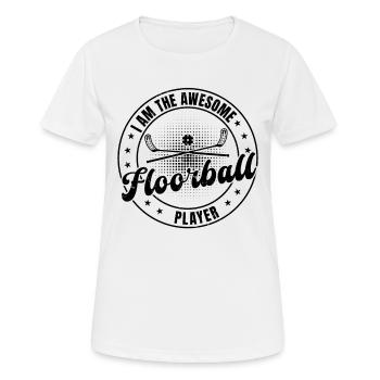 Jeu de floorball - Je suis le joueur de floorball génial - T-shirt respirant Femme - blanc - Devant - AI Model Female 172 dark (172cm)
