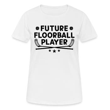 Bébé joueur de floorball - Future joueur de floorball - T-shirt respirant Femme - blanc - Devant - AI Model Female 172 dark (172cm)