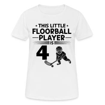 Ce petit joueur de floorball a 4 ans floorb - T-shirt respirant Femme - blanc - Devant - AI Model Female 172 dark (172cm)