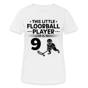 9th Birthday Floorball Player Kids Floorball Playe - Frauen T-Shirt atmungsaktiv - Weiß - Vorne - AI Model Female 172 dark (172cm)